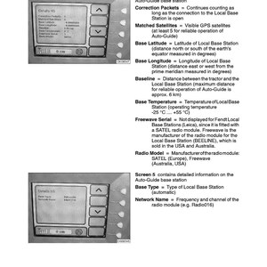 May include: A detailed diagram of a programming radio module for a Local Base Station, with text including "Details 45" and "Details 55". The screen displays information about the Auto-Guide base station.