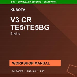 Kubota V3 cr te5 te5bg Engine Workshop Manual PDF | Service Repair | Instant Download image 1