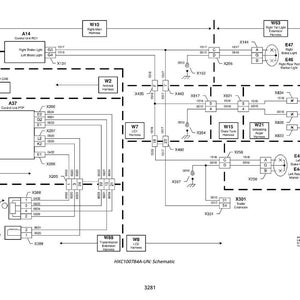 May include: Schematic diagram with black lines and text on a white background. The diagram includes various components labeled with letters and numbers, such as A14, A6, A37, and W10. The text "HXC100784A-UN: Schematic" is at the bottom.