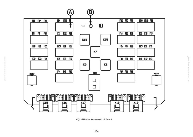 Puede incluir: Diagrama de una caja de fusibles con m&uacute;ltiples compartimentos y conectores etiquetados. El dise&ntilde;o incluye ranuras rectangulares con c&oacute;digos alfanum&eacute;ricos como F14, F15 y K53, y conectores etiquetados X15 a X19.