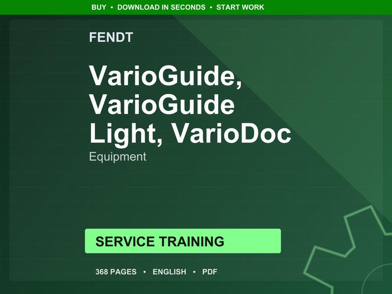 Fendt Varioguide light variodoc Service Training Manual PDF | Training Guide | Instant Download image 1