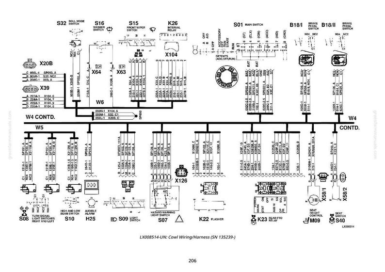 May include: Detailed black and white schematic diagram of a vehicle's electrical system, including wiring, connectors, and various switches. The diagram includes labels such as "Main Switch", "Front Wiper Switch", and "Hazard Warning Light Switch".