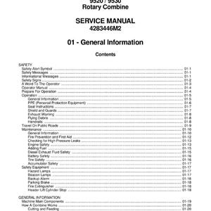 Massey Ferguson 9520 9530 rotortröska Servicemanual PDF | Verkstadsreparation | Direktnedladdning bild 2