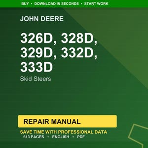 John Deere 326D, 328D, 329D, 332D, 333D Kompaktlastare Reparationsmanual Pdf | Serviceverkstad | Direktnedladdning bild 1