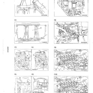 K&ouml;nnte beinhalten: Technische Zeichnung verschiedener Motorkomponenten, einschlie&szlig;lich Kraftstoffleitungen, Filter und anderer mechanischer Teile. Das Bild ist eine technische Illustration mit Beschriftungen und Anmerkungen.
