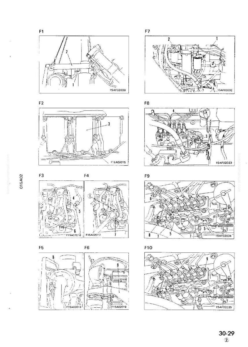 K&ouml;nnte beinhalten: Technische Zeichnung verschiedener Motorkomponenten, einschlie&szlig;lich Kraftstoffleitungen, Filter und anderer mechanischer Teile. Das Bild ist eine technische Illustration mit Beschriftungen und Anmerkungen.