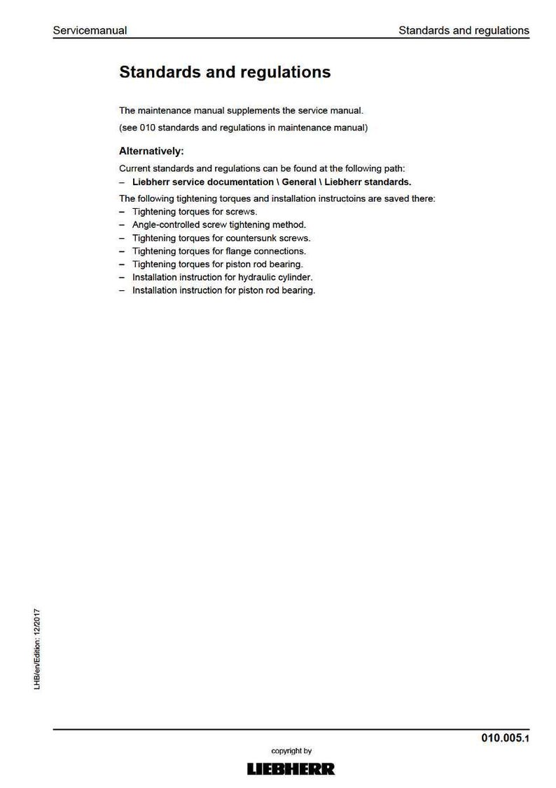 Liebherr A910 a918 kompakt hydraulisk grävmaskin Servicemanual PDF | Verkstadsreparation | Direktnedladdning bild 11