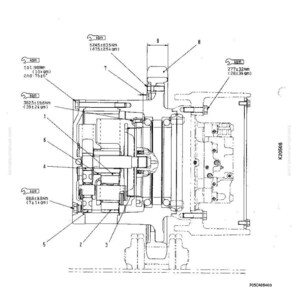 May include: Technical diagram of a final drive assembly, labeled with measurements in Nm and kgm. The diagram includes the text "MAINTENANCE STANDARD" and "FINAL DRIVE". The image is a detailed schematic with various components and numerical annotations.