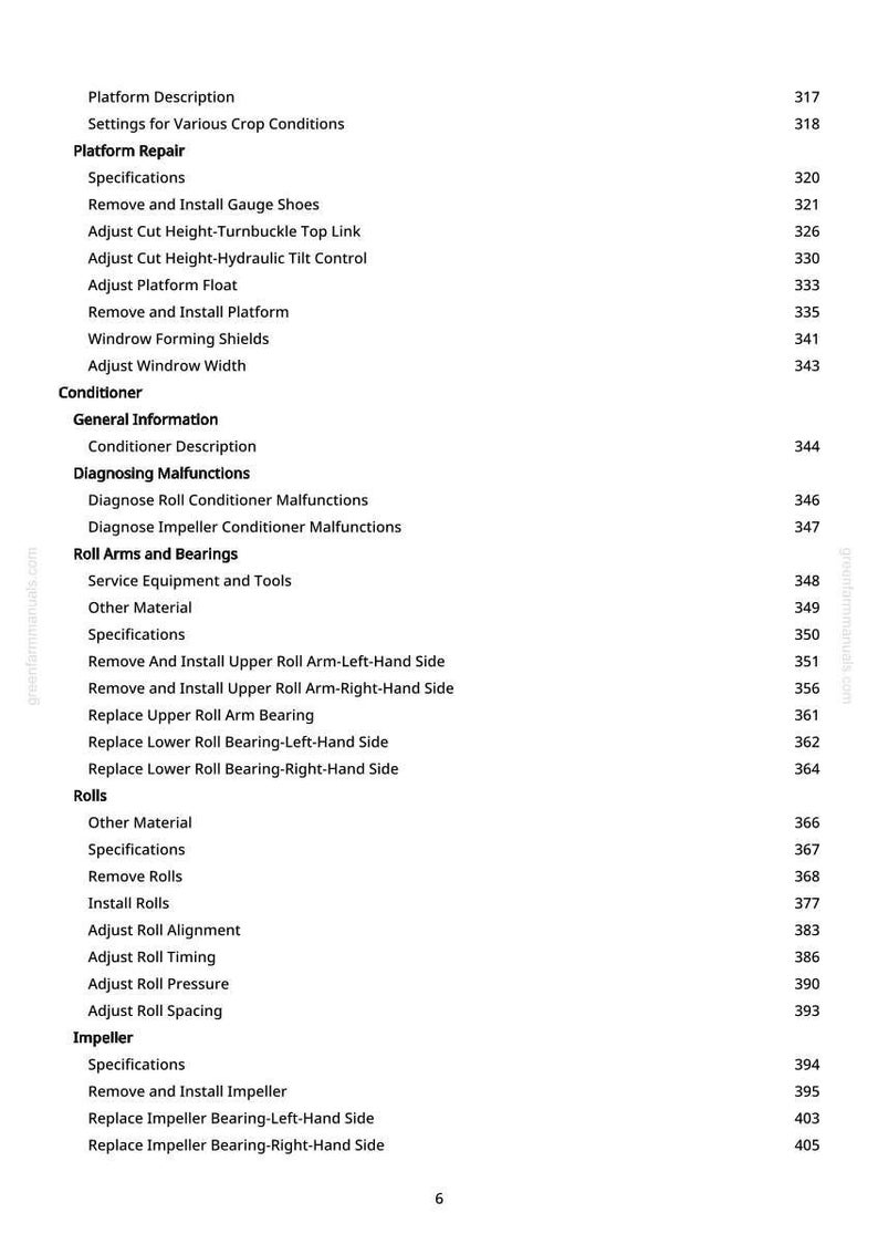 John Deere 945, 955 Center Pivot Rotary Mower-Conditioner Technical Manual PDF | Instant Download image 7