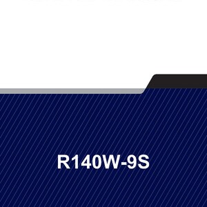 Puede incluir: Un manual de servicio con el texto "SERVICE MANUAL" en negro en la parte superior. Debajo, un fondo azul oscuro con l&iacute;neas diagonales blancas y el texto "R140W-9S" en blanco.