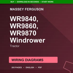 Massey ferguson Wr9840 wr9860 wr9870 windrower Tractor Wiring diagrams PDF | Instant Download image 1