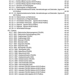 May include: A detailed table of contents in German, listing various automotive components and systems. Includes sections on lighting, switches, relays, sensors, and electronic devices, with corresponding page numbers. The document appears to be a technical manual.
