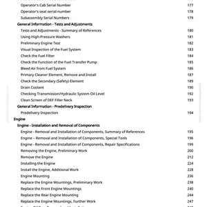 Pode incluir: Uma p&aacute;gina de manual com um &iacute;ndice detalhado. Lista t&oacute;picos relacionados ao motor, incluindo n&uacute;meros de s&eacute;rie, testes, ajustes e procedimentos de instala&ccedil;&atilde;o. N&uacute;mero da p&aacute;gina: 5.