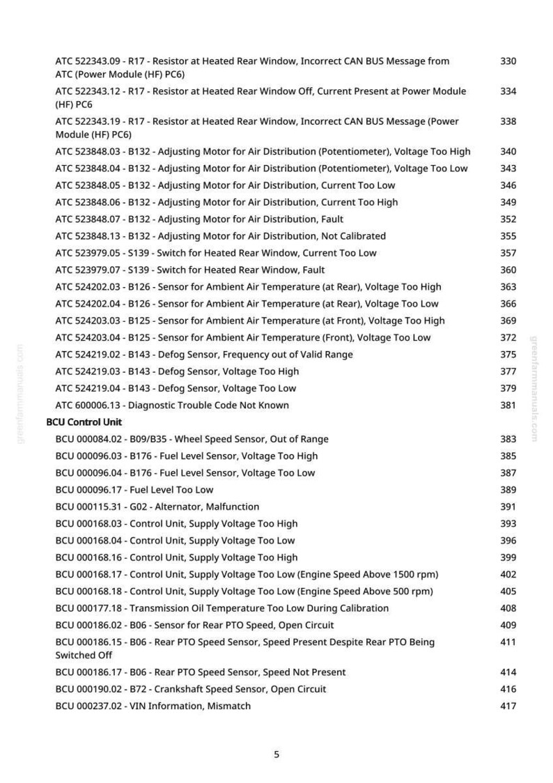 May include: A printed page from a manual, listing various automotive diagnostic trouble codes and sensor readings. The text includes codes related to air distribution, fuel levels, and engine performance, with corresponding voltage readings.