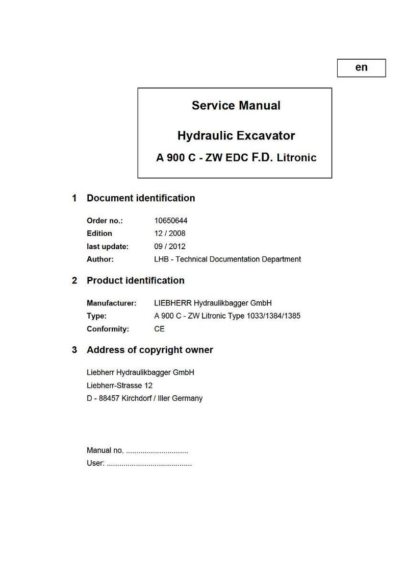Instrukcja serwisowa koparki hydraulicznej Liebherr A900c zw litronic w formacie PDF | Naprawa w warsztacie | Natychmiastowe pobranie zdjęcie 9