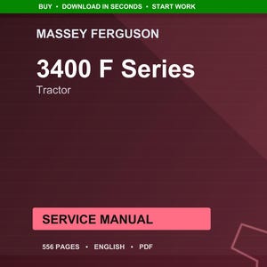 Manual de servicio del tractor Massey Ferguson serie 3400 F en PDF / Reparación de taller / Descarga instantánea imagen 1