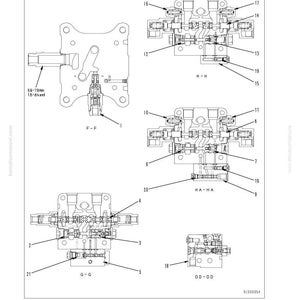 May include: Detailed diagram of a hydraulic system control valve, labeled with various components and cross-sections. Includes text indicating torque specifications and section references. The diagram is for a PC160LC-8 model.