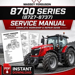 Massey ferguson 8700 Series 8727 8737 Tractor Service Manual PDF | Workshop Repair | Instant Download image 2