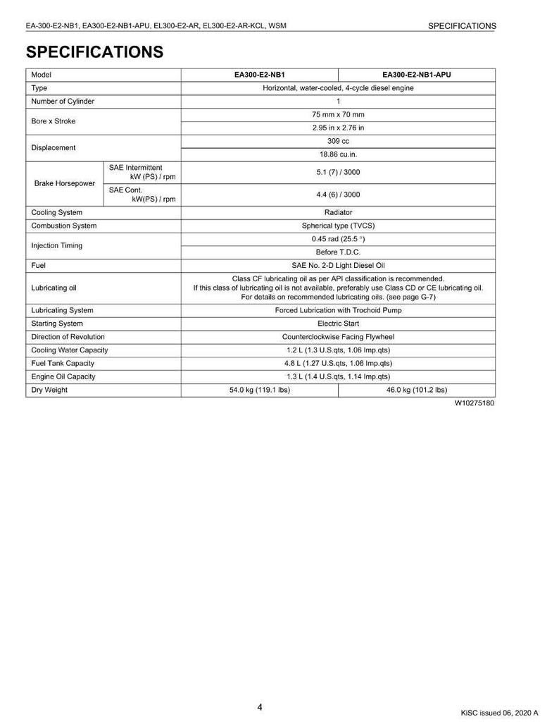 Manual de taller del motor diésel Kubota Ea300 el300 en formato PDF / Servicio y reparación / Descarga instantánea imagen 7