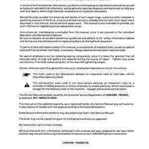 Liebherr R 900 - R942 Litronic hydraulisk grävmaskin Servicemanual PDF | Verkstadsreparation | Direktnedladdning bild 3