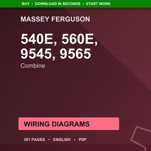Massey ferguson 540E 560e 9545 9565 Combine Wiring diagrams PDF | Instant Download image 1