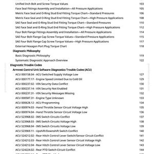 May include: A page from a manual with a table of contents. The text includes technical information, diagnostic trouble codes, and software diagnostics for various systems. The page number is 3.