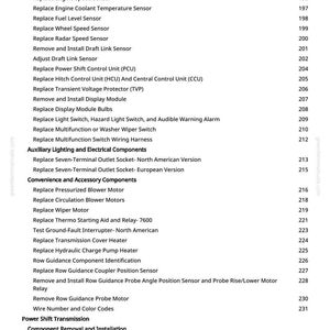 May include: A page from a manual with a list of automotive repair and maintenance procedures. The text includes items like "Replace Engine Oil Pressure Sensor" and "Replace Wiper Motor". The page number is 6.
