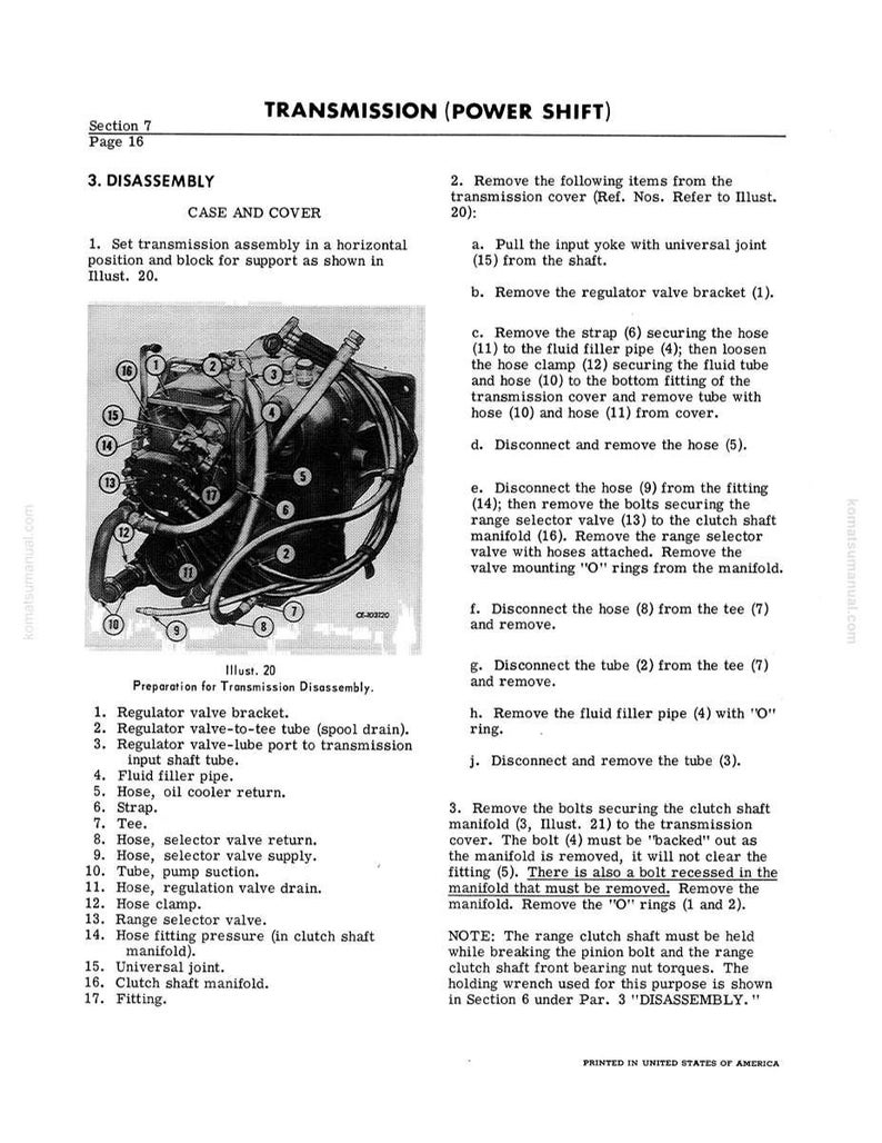 Puede incluir: Diagrama de un conjunto de transmisi&oacute;n con etiquetas e instrucciones de desmontaje. Incluye ilustraciones de piezas como mangueras, v&aacute;lvulas y accesorios, con texto que detalla el proceso de extracci&oacute;n.