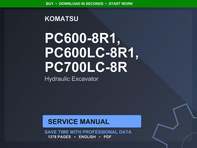 Komatsu PC600-8R1, PC600LC-8R1, PC700LC-8R hydraulisk grävmaskin servicemanual i PDF-format bild 1