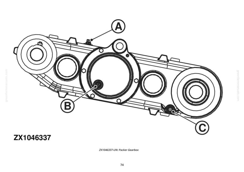 May include: A detailed line drawing of a mechanical part, possibly a gearbox, featuring circular and rectangular elements. The image is labelled with the text "ZX1046337" and callouts A, B, and C. The component is rendered in black and white.
