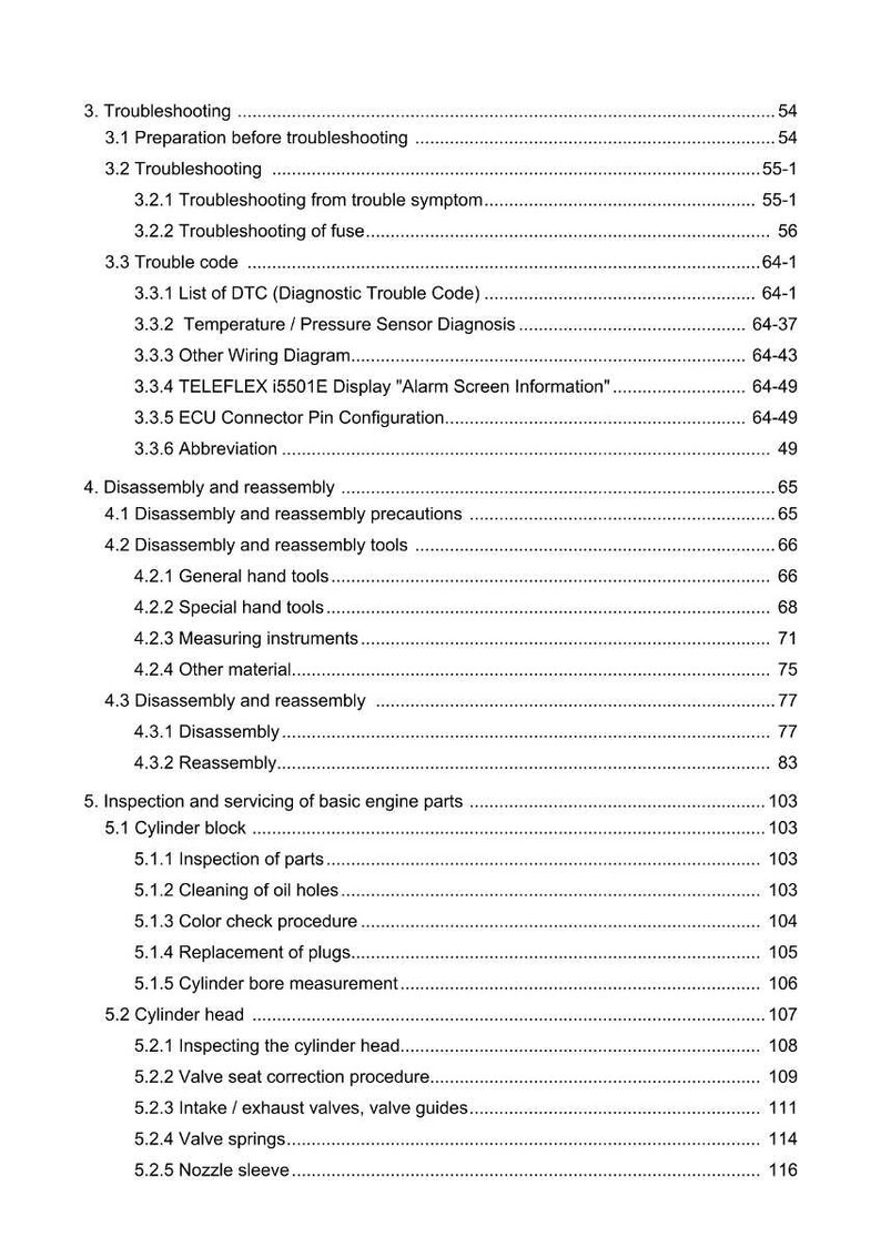 Manuale di servizio per motore marino Yanmar 6Ly3 etp stp utp in formato PDF / Riparazione in officina / Download immediato immagine 6