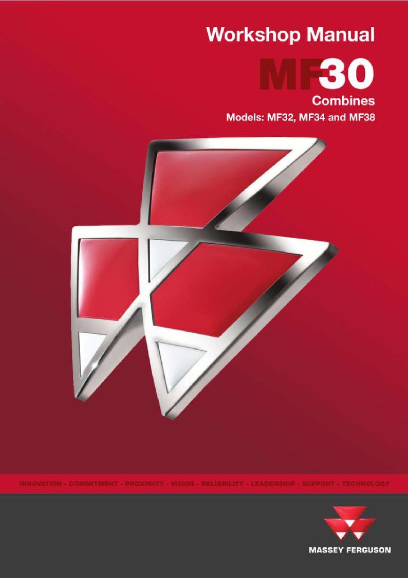 Massey Ferguson MF32 MF34 MF38 Skördetröska Servicehandbok PDF | Verkstadsreparation | Direktnedladdning bild 2