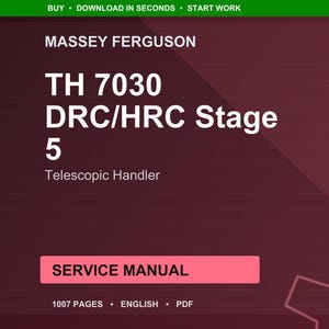 Massey ferguson Th 7030drc 7030hrc stage 5 Telescopic handler Service Manual PDF | Workshop Repair | Instant Download image 1