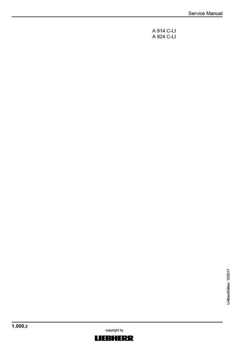 Liebherr A900c a924c litronic edc Hydraulic excavator Service Manual PDF | Workshop Repair | Instant Download image 6
