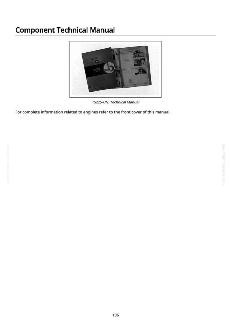 May include: A technical manual titled "Component Technical Manual" with the text "TS225-UN: Technical Manual." The manual is open to a spread of pages with diagrams. The image is on a white background with the website address greenfarmmanuals.com.