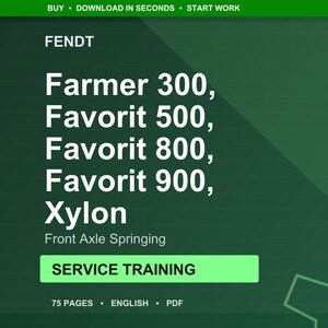 Fendt Favorit 500 800 900 xylon farmer 300 Front axle springing Service Training Manual PDF | Training Guide | Instant Download image 1