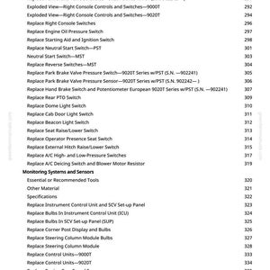 May include: A white-background page from a manual with a list of automotive parts and their corresponding page numbers. The text includes terms like "Replace SCV Solenoids" and "Replace Engine Coolant Temperature Sensors."