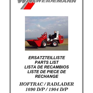 Weidemann 1090 1904 D p Hoftrac Parts Manual PDF | Illustrated Catalog | Instant Download image 2