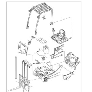 Pode incluir: Um diagrama explodido de um ve&iacute;culo de 4 rodas, mostrando o processo de desmontagem e montagem. A imagem inclui v&aacute;rios componentes, como o assento, a estrutura e as rodas, com etiquetas para remo&ccedil;&atilde;o e instala&ccedil;&atilde;o. O texto inclui "DRAWING OF DISASSEMBLY/ASSEMBLY".