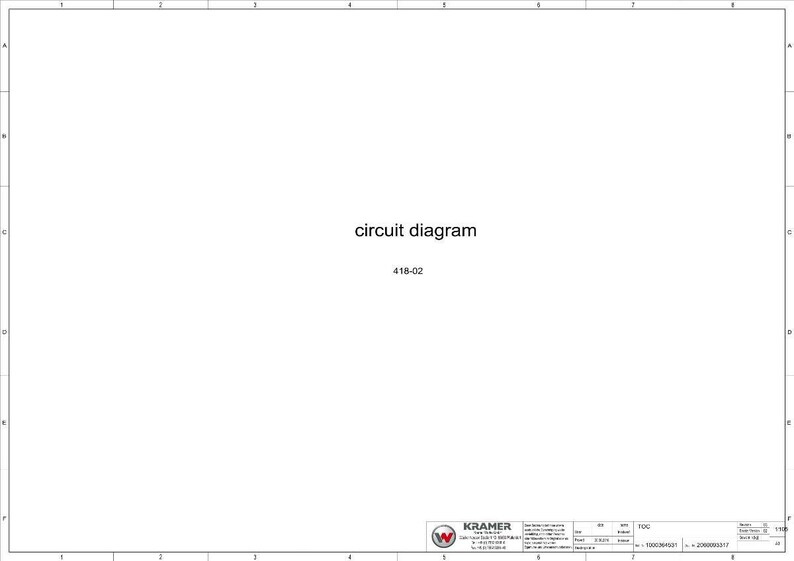 Op de afbeelding: Een wit schema met de tekst "circuit diagram" en het nummer "418-02". De rechter benedenhoek bevat een logo en extra tekst. Het schema staat op een witte achtergrond.