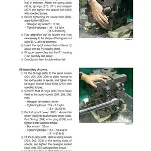 May include: An industrial machine component is being assembled with a wrench. The image shows a close-up of the process, with hands using a wrench to tighten a bolt on a metal component. The component has multiple parts.