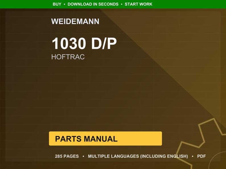 Weidemann 1030 D p Hoftrac Parts Manual PDF | Illustrated Catalog | Instant Download image 1