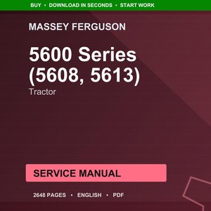 Massey Ferguson 5600-serien modeller 5608 5613 traktor servicemanual PDF | Verkstadsreparation | Direkt nedladdning bild 1