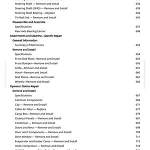 May include: A manual page detailing automotive repair procedures. Sections include steering, brakes, and HVAC components. The text is black on white, with page numbers and section titles. Measurements are in metric.