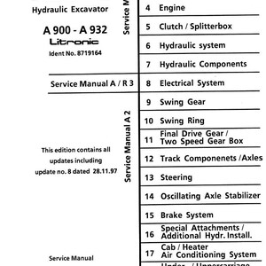 Liebherr A900 a932 litronic Hydraulic excavator Service Manual PDF | Workshop Repair | Instant Download image 2