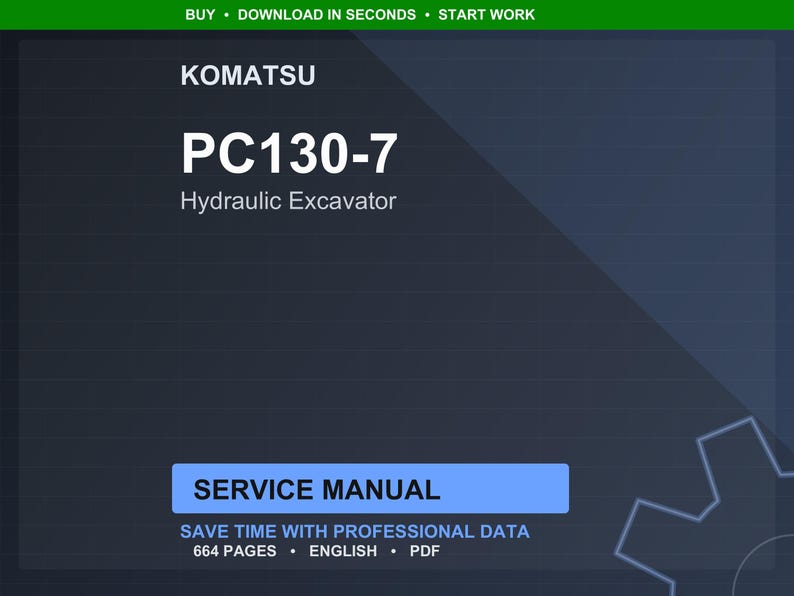 Komatsu PC130-7 hydraulisk grävmaskin servicemanual PDF bild 1