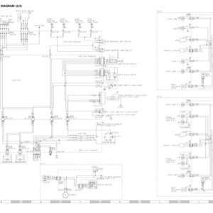 K&ouml;nnte beinhalten: Ein detailliertes elektrisches Schaltbild (2/2) in Schwarzwei&szlig; mit zahlreichen Linien, Symbolen und Textbeschriftungen. Das Diagramm zeigt die Verkabelung und Komponenten eines elektrischen Systems. Der Text "ELECTRIC CIRCUIT DIAGRAM" steht oben.