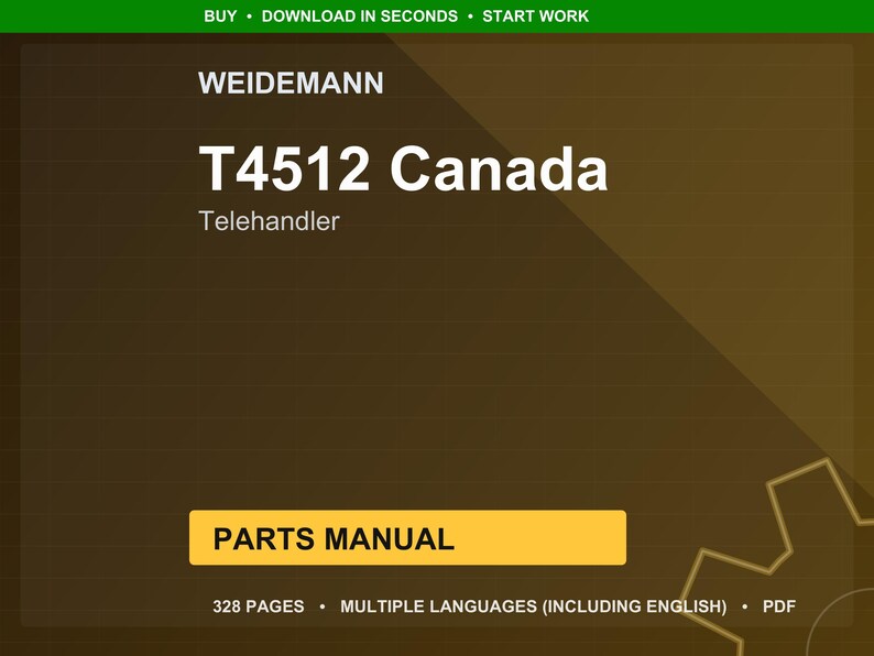 Weidemann T4512 canada Telehandler Parts Manual PDF | Illustrated Catalog | Instant Download image 1