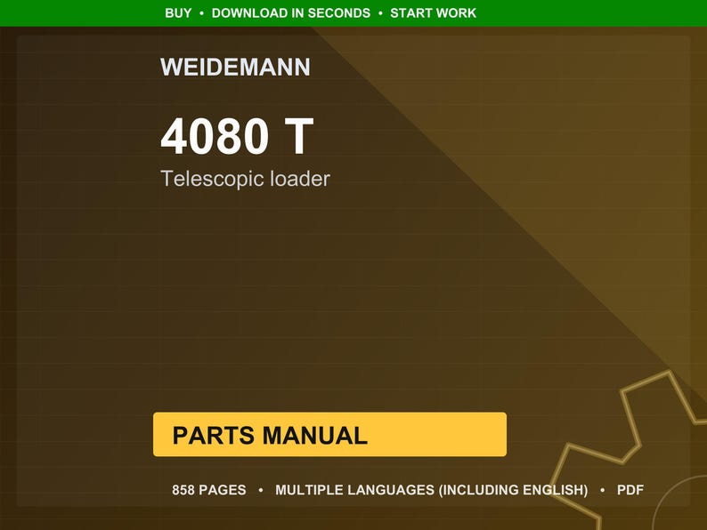 Weidemann 4080 T Telescopic loader Parts Manual PDF | Illustrated Catalog | Instant Download image 1