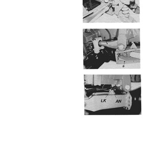 May include: Black and white images of mechanical components, possibly from a vehicle or machine. The images show close-ups of various parts, including levers, joints, and connecting elements. Some images have labels like "LK" and "AN".